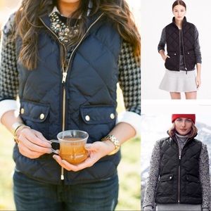 J. Crew Black Quilted Puffer Vest